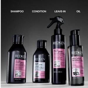 Redken Acid Color Gloss Shampoo, Conditioner, Leave-In & Oil | High Shine Set